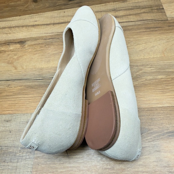 TOMS Womens 8.5 Jutti Neat Ballet Flats Casual Slip On Beige Suede Low Comfort - Picture 4 of 9